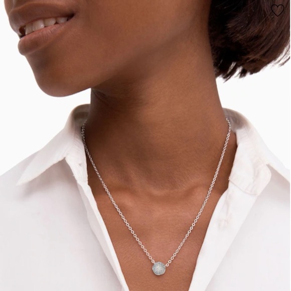 KATE SPADE • Silver Razzle Dazzle Crystal Ball Pendant Necklace - Picture 2 of 4